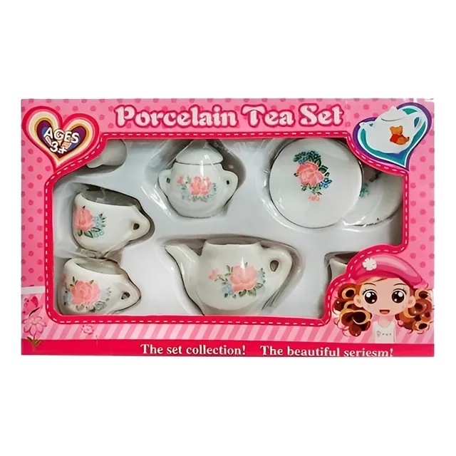 Mini Set Juego De Te De Porcelana Flores Juego Infantil 