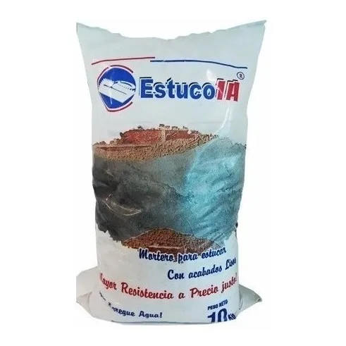 Estuco 1a Gris 10kg Mezcla Para Enlucir Mortero Venezolano 
