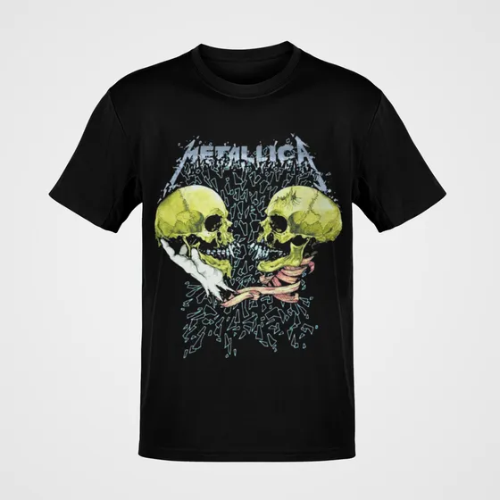 Camiseta Banda De Rock Metallica Sad But True Patch Álbum