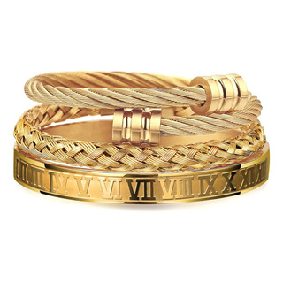 Wfyou 3 Pulseras De Acero Inoxidable Para Hombres, Brazalete Wfyou 3 Pulseras De Acero Inoxidable Para Hombres, Brazalete