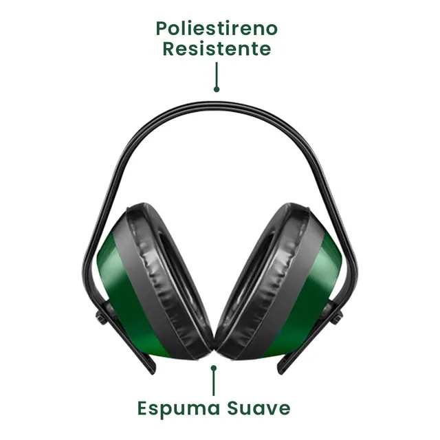 Orejeras Anti Ruido Aislador De Sonido 24db Jadever Color Verde