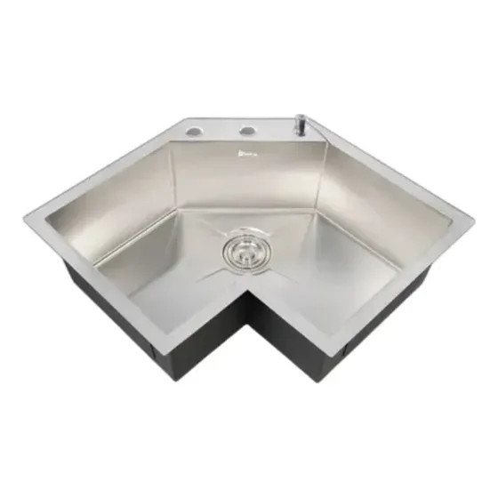 Fregadero De Esquina Una Tina Acero Inox Sobre Tope 64x64x22