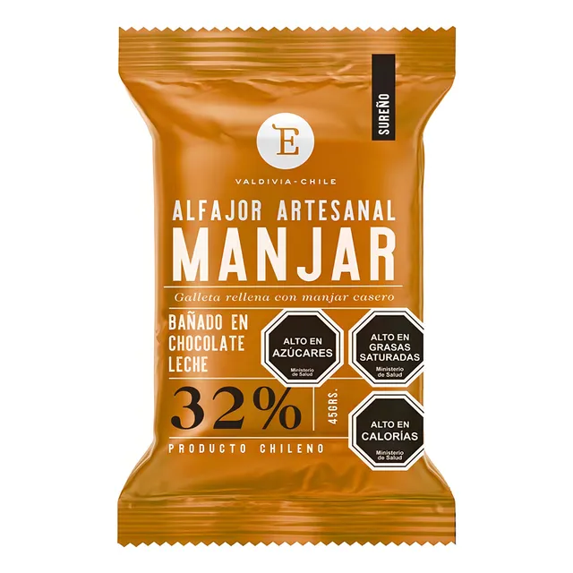 Alfajor Artesanal Manjar Leche Entrelagos 24x40 Gr
