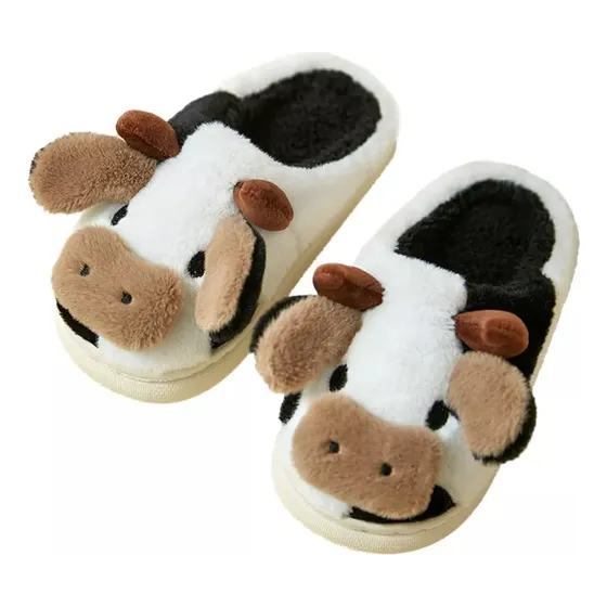 Pantuflas Vaca Invierno Zapatillas De Casa Vaquita
