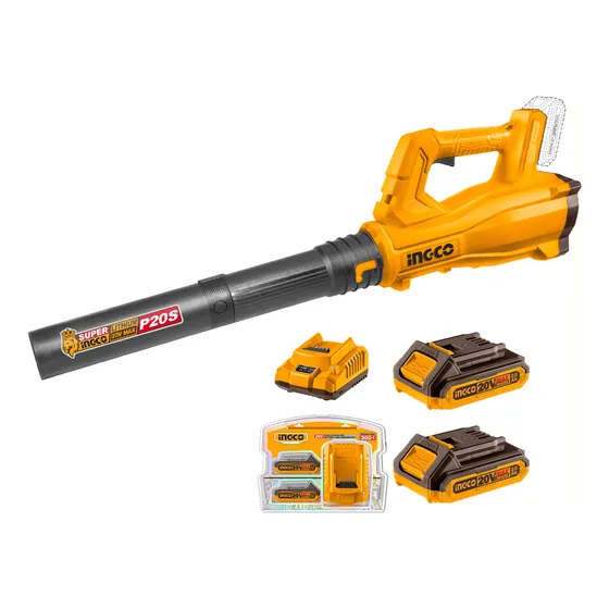 Sopladora 20v Con 2 Bateria Y Cargador Ingco Cabli203235