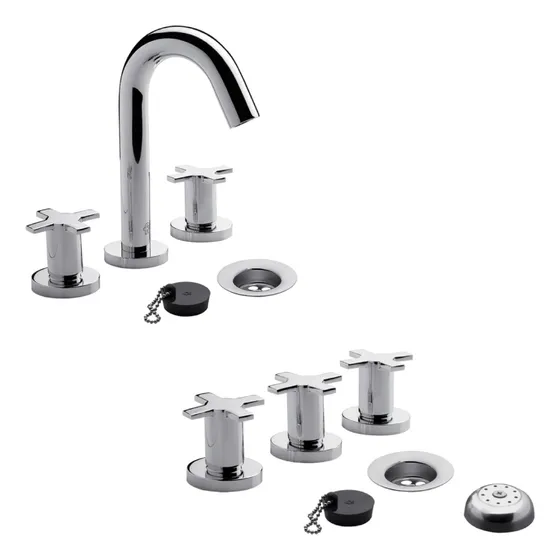 Combo Griferias Fv Alerce Cromo Lavatorio Y Bidet