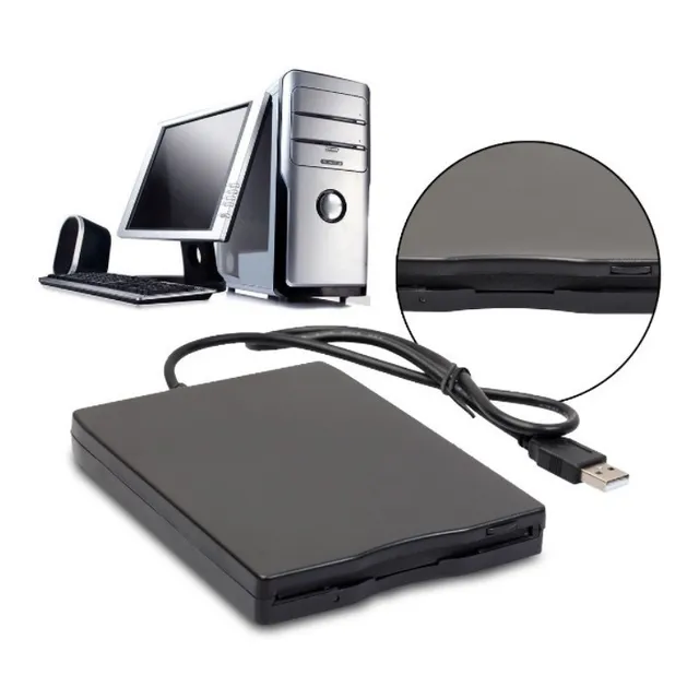 Lector De Diskettes Por Usb Floppy Externo 720 Kb 1.44 Mb Color Negro