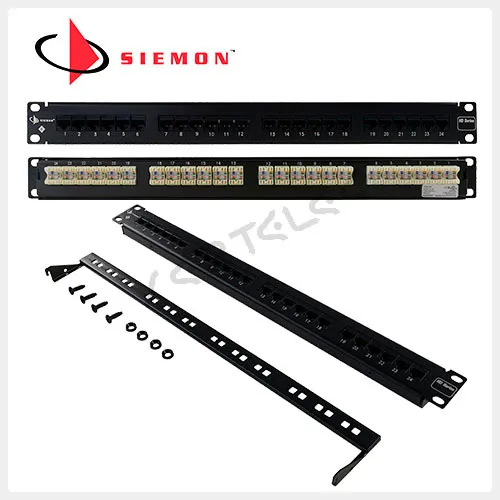 Patchpanel 24 Ptos Cat 6, Siemon. Preconfigurado, Rack 1u
