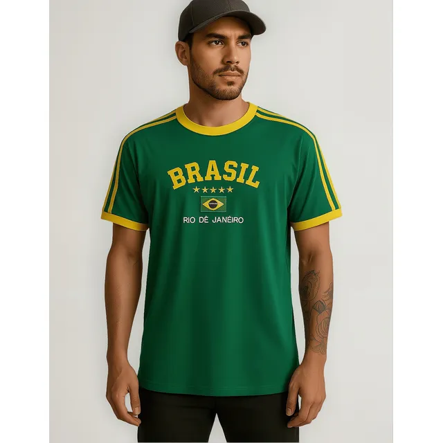 Camisa Do Brasil Borbada Unissex Retrô