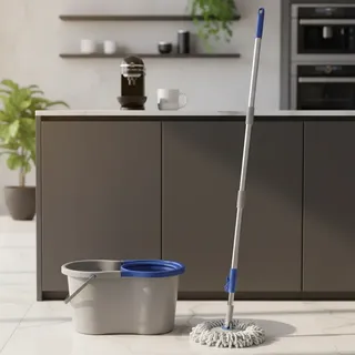 Clean Tech Mop Giratório 360 Balde Duplo Limpeza Pesada Profunda 8l Cin