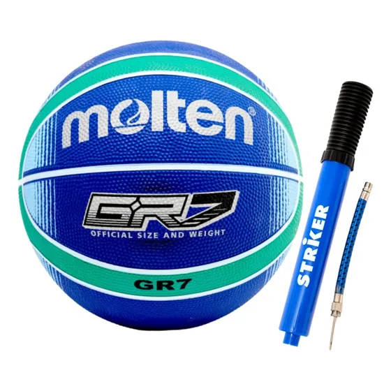 Pelota De Básquet Molten Gr7 Azul + Inflador Striker