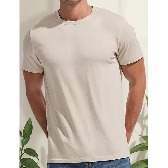 Camiseta De Hombre En Tela Piel Durazno