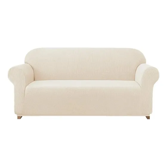 Funda Cubre Sofá Protectora Premium Cuadrille 2 Cuerpo Beige