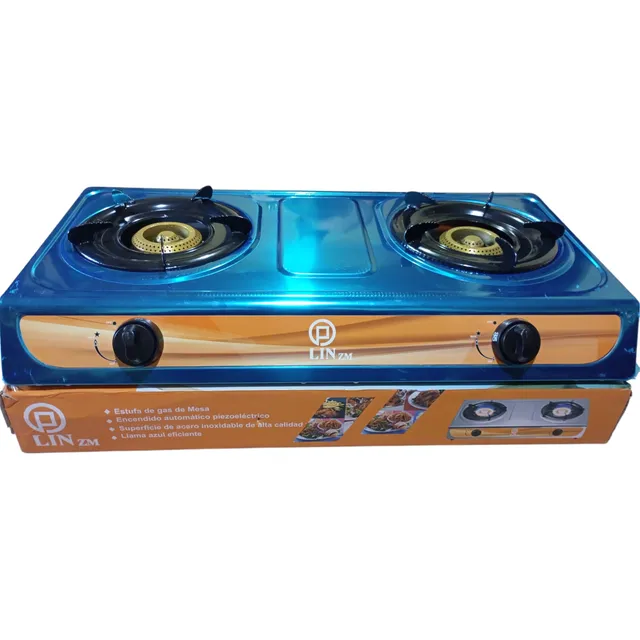 Cocina Acero Inoxidable A De 2 Hornillas Con Encendedor