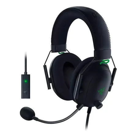 Audifono Gamer Razer Blackshark V2+ Usb Sound Card Alambrico Color Negro