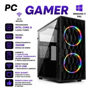 Pc Cpu Gamer Barato Core I5 3.2ghz Turbo 16gb + 500gb + Wifi 500 Gb 16 Gb Intel Graphics