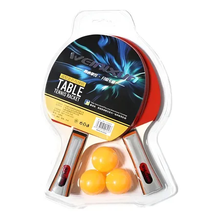Set 2 Paletas De Ping Pong + 3 Pelotas 3 Estrellas Naranja St (recto)