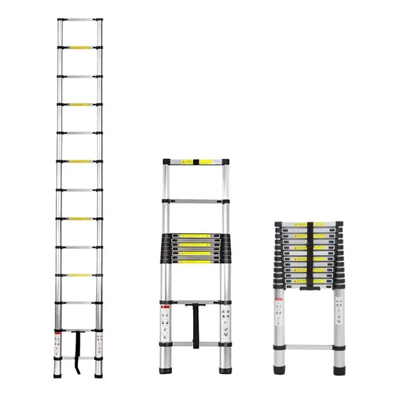 Escalera Telescópica Retráctil De Aluminio Compacta Portátil Altura Máxima De 4.7 Metros Con 12 Escalones Soporta Hasta 150 Kg Kmet50 Kingsman
