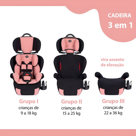 Cadeirinha Infantil Booster 20009009 Até 36kg Rosé Cadeirinha Infantil Booster 20009009 Até 36kg Rosé