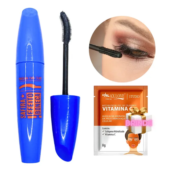 Máscara De Cílios Rímel Ultra Volume Prova D'agua + Cor Preto