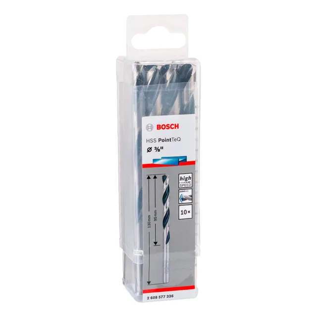 Broca para metal Bosch HSS-PointTeQ 3/8" 10 unidades