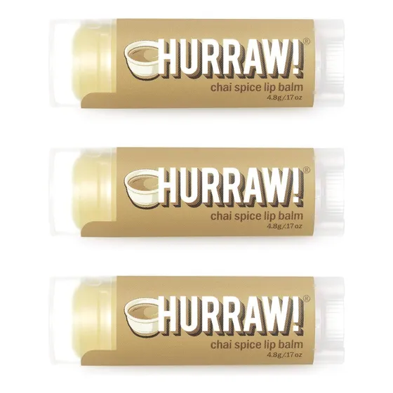 ¡hurra! Bálsamo Labial Chai Spice, Paquete De 3: Orgánico, V