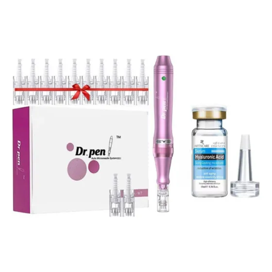 Dermapen M7 + 12 Cartuchos + Ampolla De Acido Hialuronico