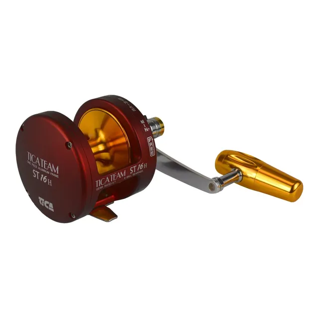 Tica Stl Serie Para Zurdo Offshore Carrete Pesca Rojo