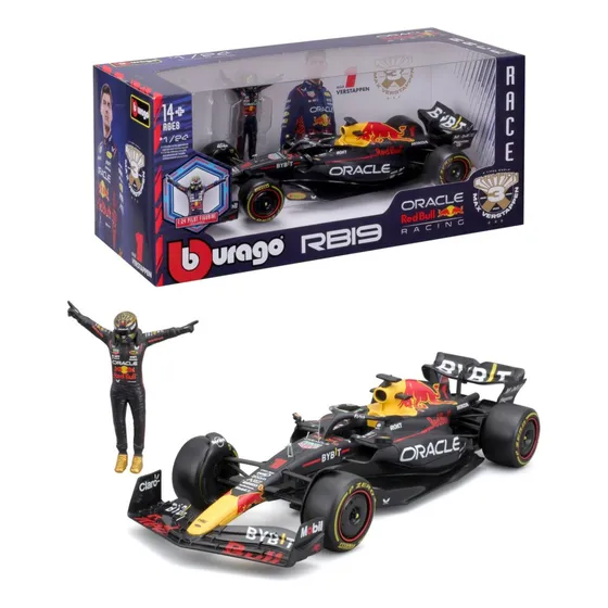 Bburago Red Bull Racing Rb19 con muñeco Max Verstappen F1 2023 1/24