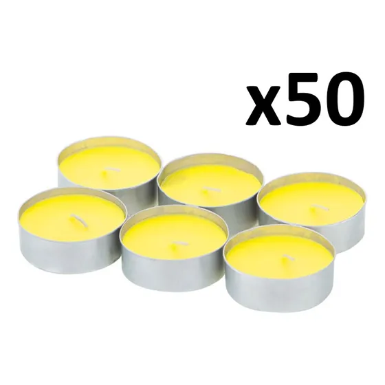 Mini Velas Aromáticas Pack 50 Citronella/sin Olor
