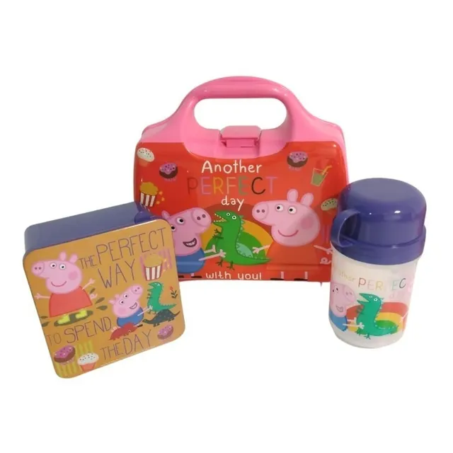 Set Lunchera Peppa Pig: Lunchera + Cantimplora + Sandwichera