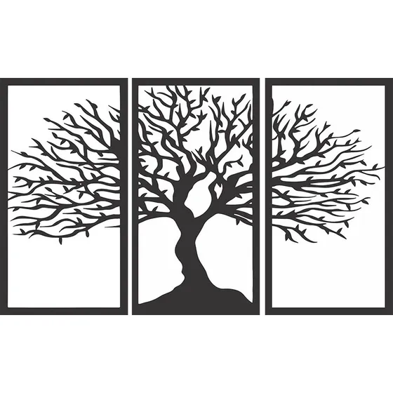 Cuadro Triptico Arbol De La Vida En Madera Calada  Mdf