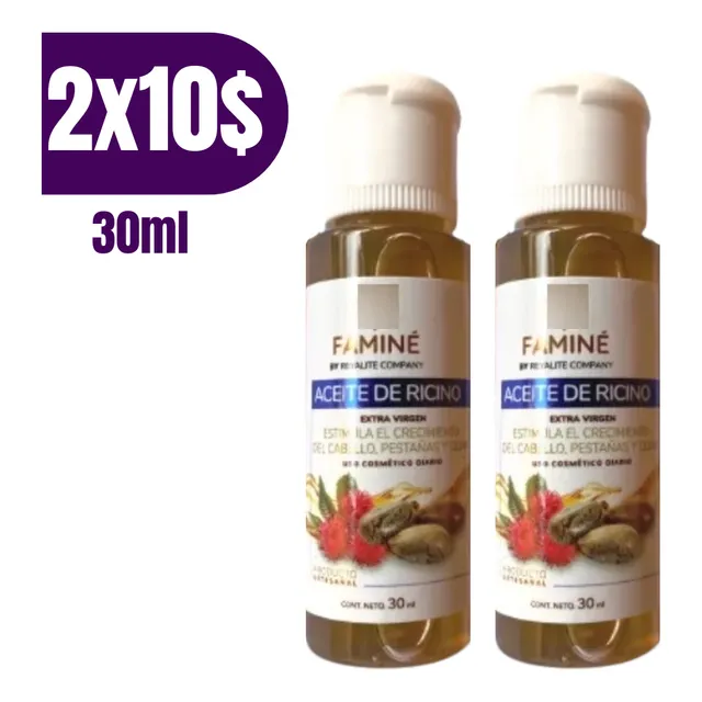 Aceite De Rícino Puro Capilar Y Corporal 30cc X2