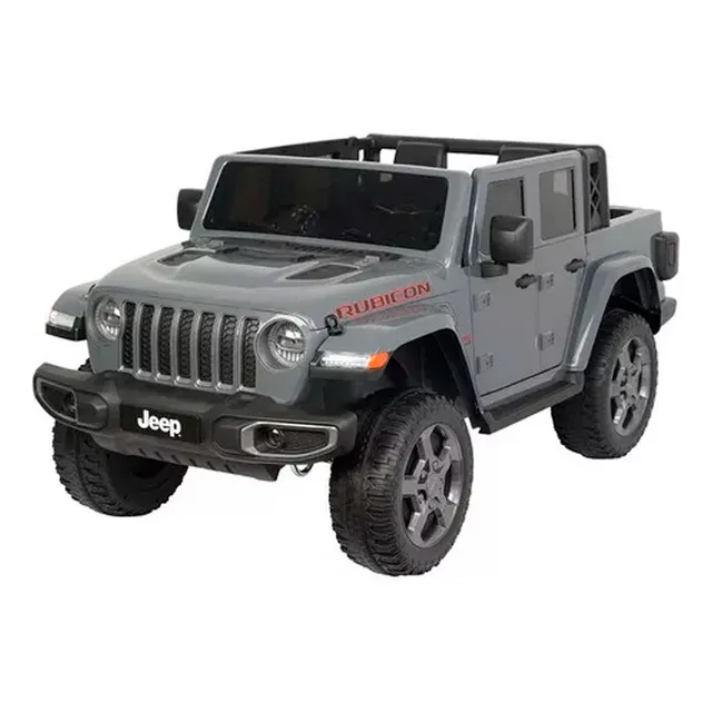 Minicoche eléctrico Jeep Gladiator Rubicon 4x4 gris de 12 V