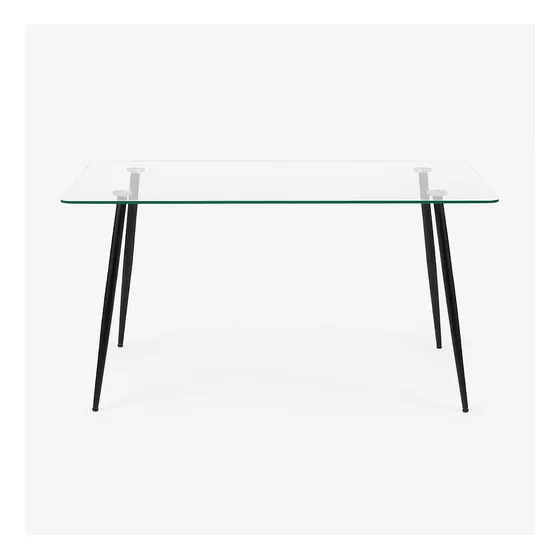 Mesa De Comedor Pop Tapa De Vidrio 120x80cm Negro