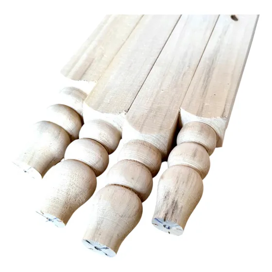 4 Patas Para Mesa Torneadas Madera Alamo Beige