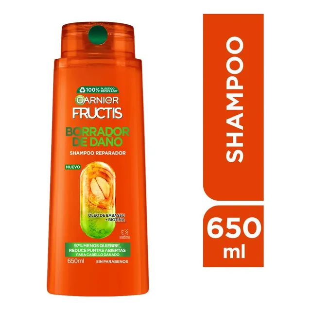 Garnier Fructis Borrador De Daño Shampoo Reparador 650ml