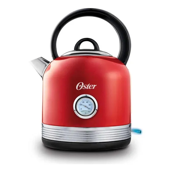 Hervidor Eléctrico Oster® Con Capacidad De 2.5 L Bvstkt900r Color Rojo/Plateado/Negro