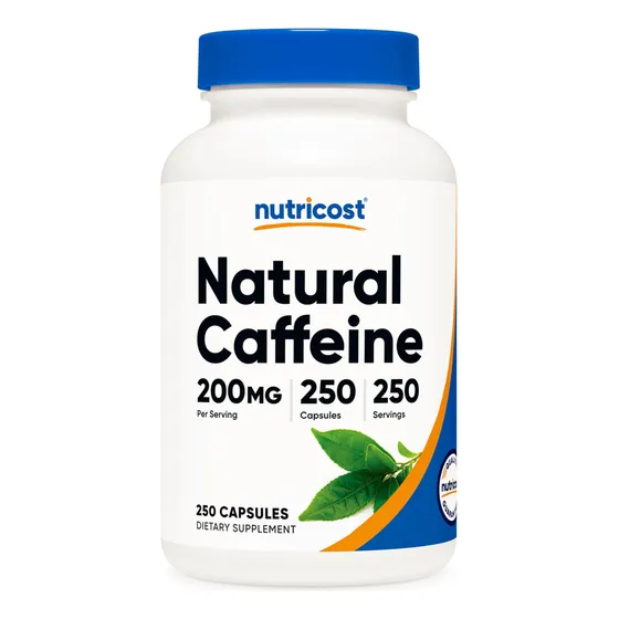 Suplemento Nutricost De Cafeína Natural 200 Mg 250 Cápsulas