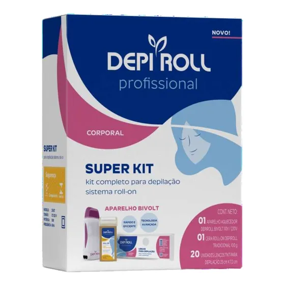 Kit Depiroll Depilação Completa Com Aparelho Com Cera Quente
