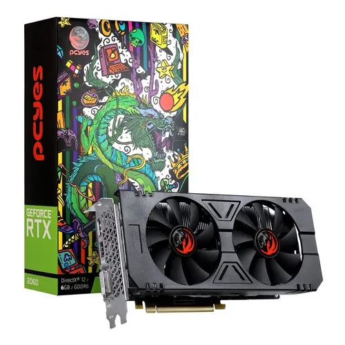 Placa De Vídeo Pcyes Nvidia Rtx 2060 6gb Gddr6