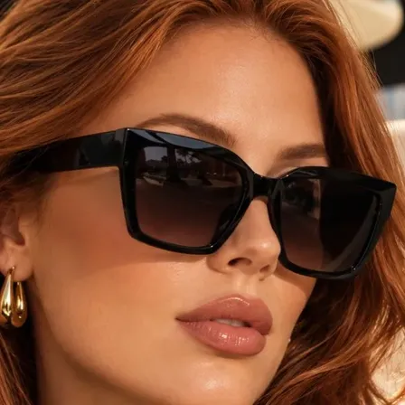 Óculos De Sol Feminino Marrom Gatinho Proteção Uv 400 Seven