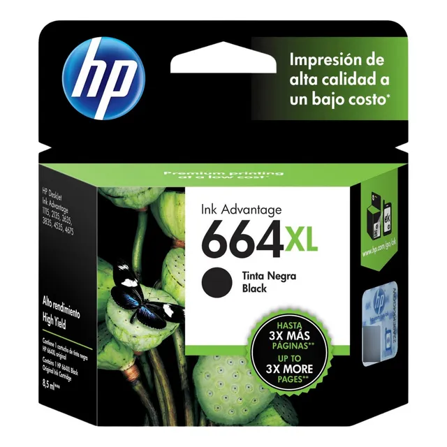 Cartucho De Tinta Hp 664xl Negra Original (f6v31al)