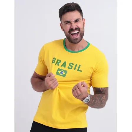 Camiseta Do Brasil Masculina Camisa Copa 2026 Amarela Verde Amarelo Gg