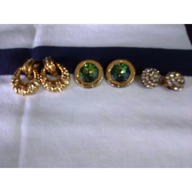 3 Pares De Zarcillos Vintage Bellos!!!! 3 Pares