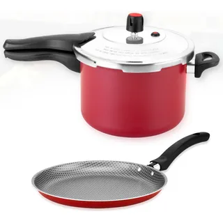 Panela De PressĂŁo 4,5l Antiaderente+frigideira Panquequeira Panela De PressĂŁo 4,5l Antiaderente+frigideira Panquequeira