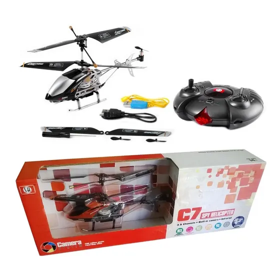 Helicóptero C7 3.5 Canales Infrarrojo Con Cámara Y Led K6