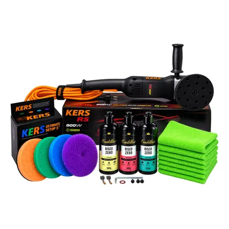 Politriz Roto Orbital Kers Rs 900w 15mm Com Kit Completo Preto 220