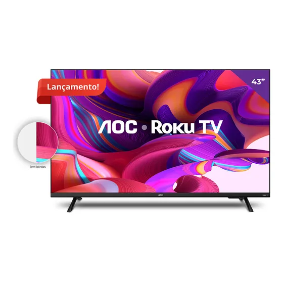 Aoc 43  Full Hd Smart Tv Roku 43s5135/78g Preto