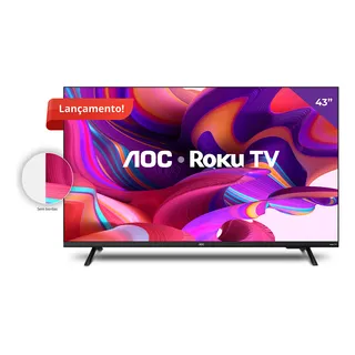 Smart Tv 43'' Full Hd Com Roku Tv 43s5135/78g Aoc Cor Preto Smart Tv 43'' Full Hd Com Roku Tv 43s5135/78g Aoc Cor Preto